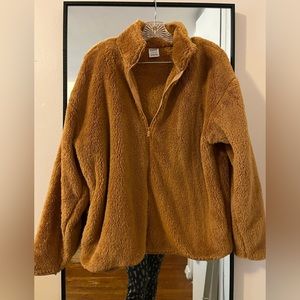 Brown oversized sherpa jacket
